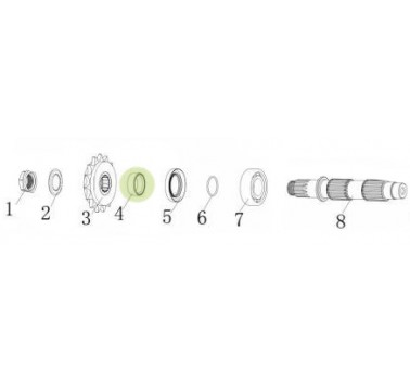 Buje eje de transmisión Kove 800 X Pro / Rally