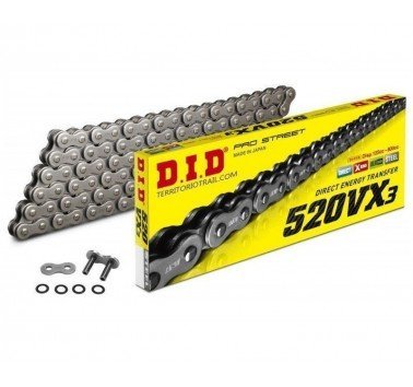 Cadena abierta DID X-ring 520vx3 gris de 120 eslabones