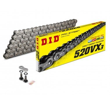 Cadena DID X-ring gris VX3 520 de 126 eslabones