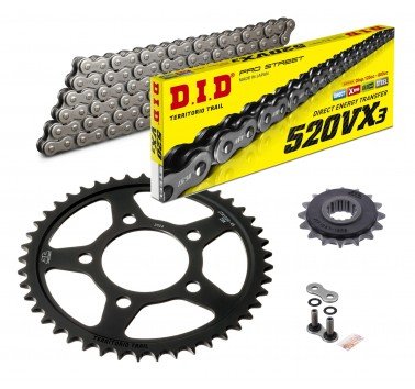 Kit de transmisión DID 520 VX3 gris (16/45/126) | relación original Transalp 750