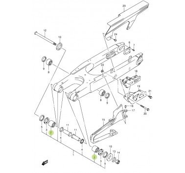 Juego SAB-307 rodamientos para basculante Suzuki DR Z 400 / 350 / 650