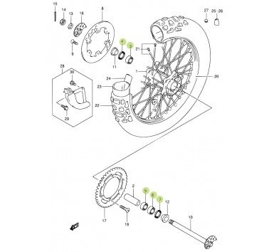 Kit 25-1117 rodamientos con retenes para rueda trasera