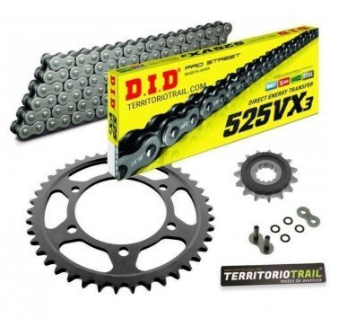 Kit de transmisión DID 525 VX3 gris (15/46/122) | relación original Tenere 700 (19-24)