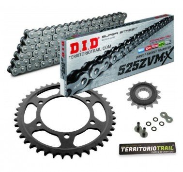 Kit de transmisión DID 525ZVMX super ref gris (15/46/122) | relación original Tenere 700