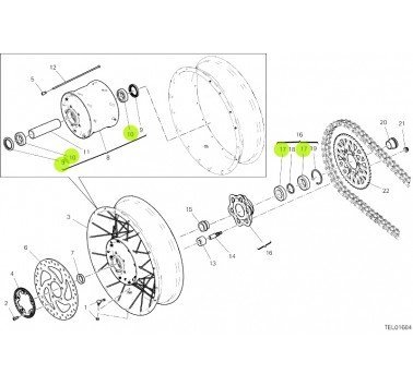 Kit 25-1707 rodamientos para rueda trasera Ducati Desert X 950