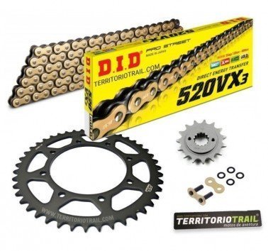 Kit de transmisión DID 520 vx3 dorado (15/42/106) | relación original Kawasaki KLR 650 C