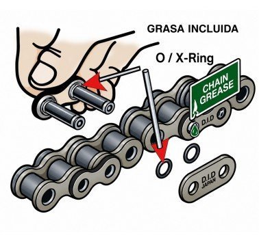 Kit de transmisión DID vx3 gris (15/45/110) | relación original XT 660 R / Z